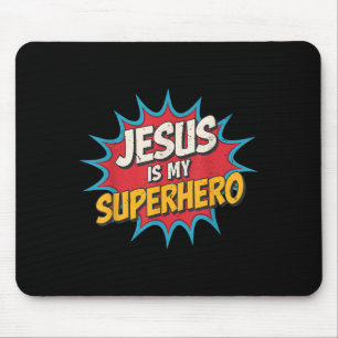 Peuter Jesus is mijn superheld Christelijk Godszoo Muismat