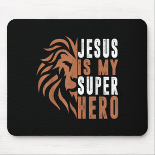 Peuter Jesus is mijn superheld Christelijk Godszoo Muismat