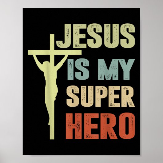 Peuter Jesus is mijn superheld Christelijk Godszoo Poster (Voorkant)
