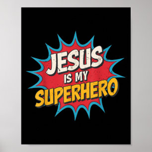 Peuter Jesus is mijn superheld Christelijk Godszoo Poster