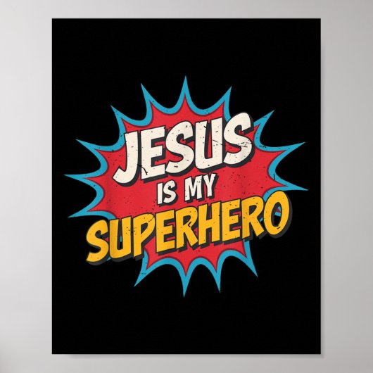 Peuter Jesus is mijn superheld Christelijk Godszoo Poster (Voorkant)