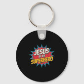 Peuter Jesus is mijn superheld Christelijk Godszoo Sleutelhanger (Voorkant)