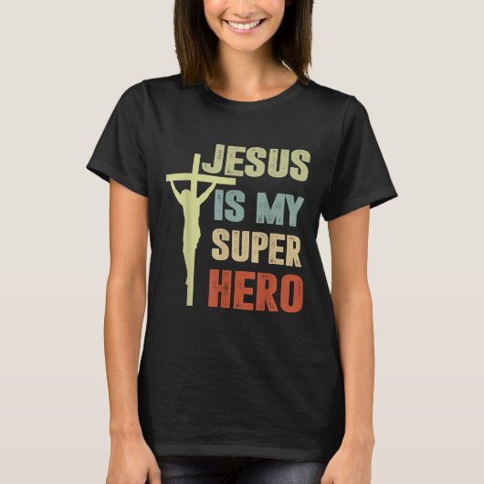 Peuter Jesus is mijn superheld Christelijk Godszoo T-shirt (Voorkant)