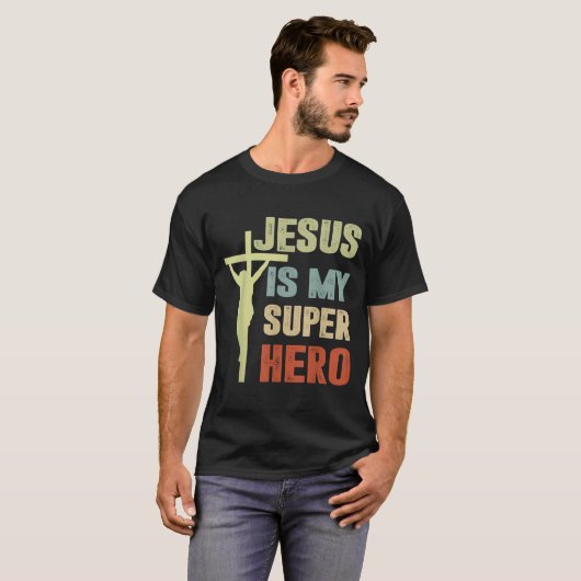 Peuter Jesus is mijn superheld Christelijk Godszoo T-shirt (Voorkant volledig)
