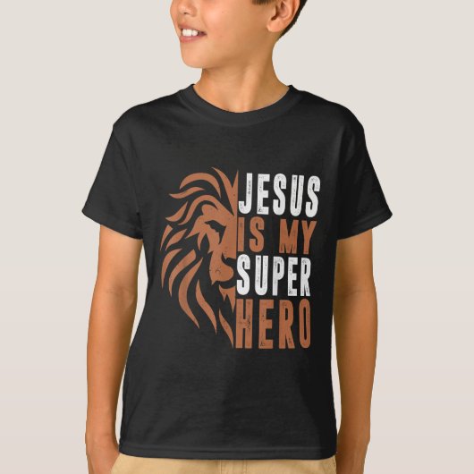 Peuter Jesus is mijn superheld Christelijk Godszoo T-shirt (Voorkant)