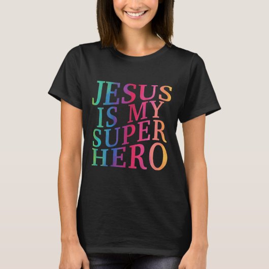 Peuter Jesus is mijn superheld Christelijk Godszoo T-shirt (Voorkant)