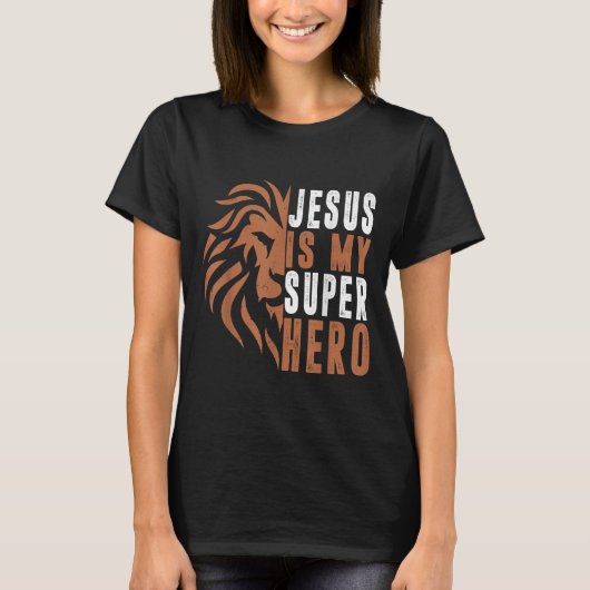 Peuter Jesus is mijn superheld Christelijk Godszoo T-shirt (Voorkant)