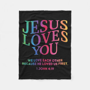 Peuter Jezus houdt van jou Witte Christelijke God Fleece Deken