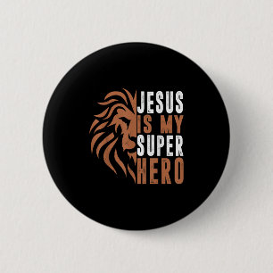 Peuter Jezus Is Mijn Superheld Christelijke God Zo Ronde Button 5,7 Cm