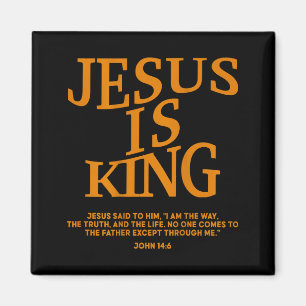 Peuter Jongen Jezus Is Koning Camo Christelijke Go Magneet