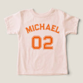 Peuter Jongen Oranje Naam Jersey Nummer Soft Sport (Design voorkant)