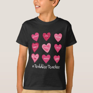 Peuter Leraren Snoep Zoete Hart Liefde Valentijns T-shirt