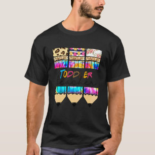 Peuter Lerares Luipaard Tie Dye Potlood Terug Naar T-shirt