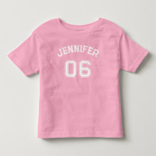 peuter meisje naam jersey nummer sport roze katoen kinder shirts