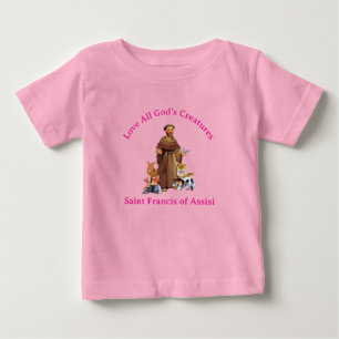 Peuter Meisje Roze St. Francis Assisi Katholiek