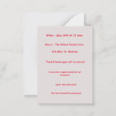 peuter meisje verjaardag uitnodiging (Achterkant)