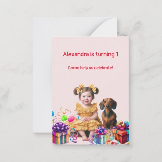 peuter meisje verjaardag uitnodiging (Voorkant)