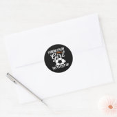 Peuter Meisje Voetbal Ik Weet Ik Speel Als Een Mei Ronde Sticker (Envelop)