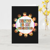 Peuter Meisjes Jezus Is Mijn Superheldin Christeli Kaart (Gele Bloem)