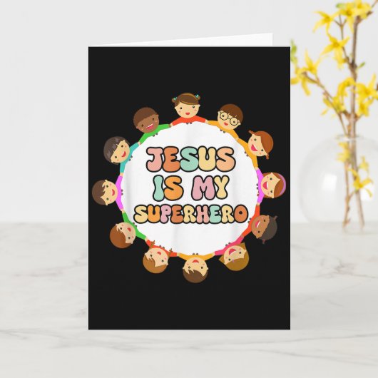 Peuter Meisjes Jezus Is Mijn Superheldin Christeli Kaart (Gele Bloem)