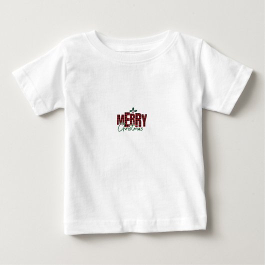 Peuter "Merry Christmas" Flanel Print T-shirt – (Voorkant)