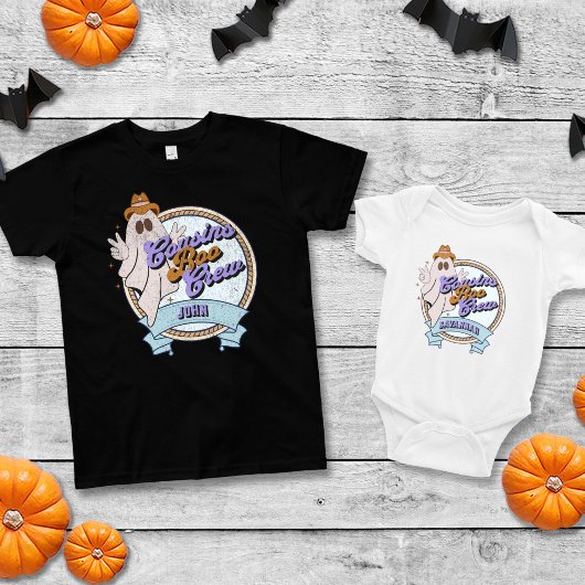 Peuter neef Crew Retro Ghost Halloween Matching Kinder Shirts