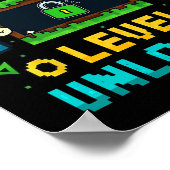 Peuter niveau ontgrendeld Ck naar school pixel art Poster (Hoek)