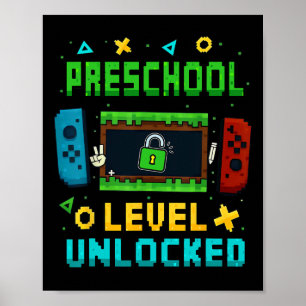 Peuter niveau ontgrendeld Ck naar school pixel kun Poster