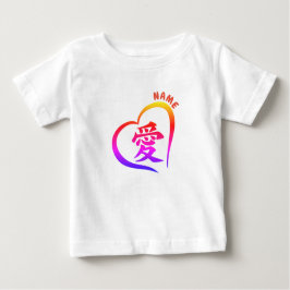 Peuter Ruffle T-shirt w /  KANJI VOOR DE LIEFDE