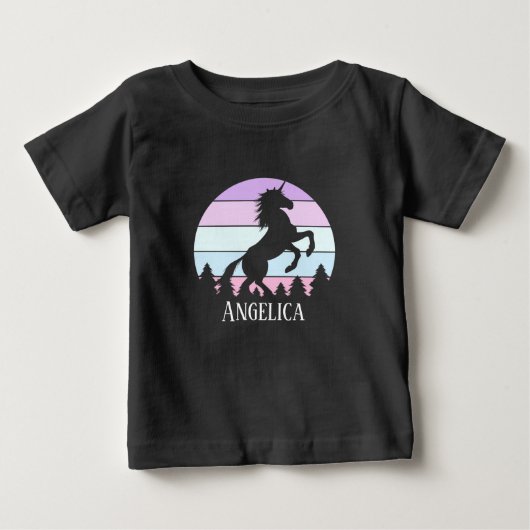 Peuter Sunset Unicorn Naam Datum Verjaardag (Voorkant)