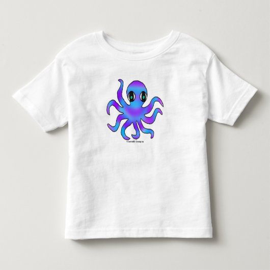 Peuter T-shirt - Blauwe Violet Inktvis (w) (Voorkant)