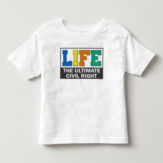 Peuter T-shirt met een pro-life boodschap. (Voorkant)