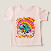 Peuter T-shirt Schattigee regenboog gekleurde dino (Design voorkant)