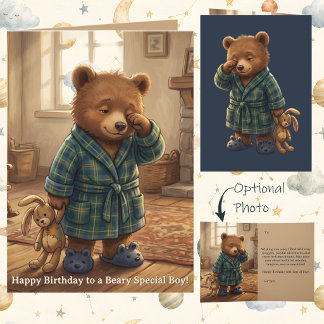 Peuter Teddy Babybeer Jongen 1e Verjaardag Kaart