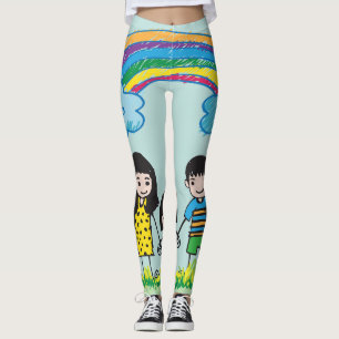 Peuter tekening van gelukkige vrienden leggings