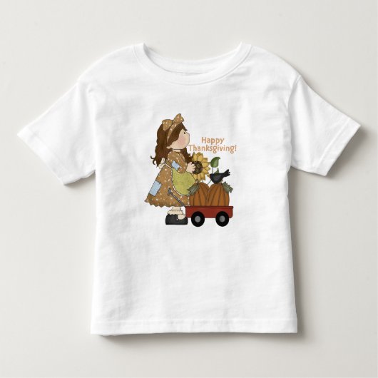 Peuter Thanksgiving Meisje T-shirt met lange mouwe (Voorkant)