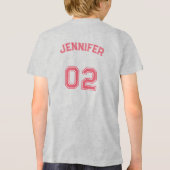 Peuter Tiener Meisje Naam Jersey Nummer Meisjes Sp Tri-Blend Shirt (Achterkant)