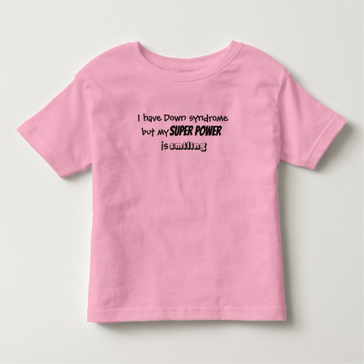 Peuter Tshirt "...mijn superkracht is glimlachen" (Voorkant)