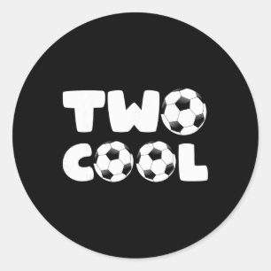 Peuter Two Cool 2e verjaardag Voetbal Thema 2 jaar Ronde Sticker