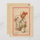  peuter voedt konijn met Pasen Briefkaart (Voorkant / Achterkant)