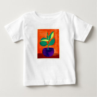 Peuter Whimsical Painted Potted Plant Art T-shirt
