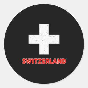 Peuter Zwitsers shirt Zwitserland Vlag Baby Kinder Ronde Sticker