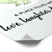 Peuterjongen Doodle Dinosaur T-Rex met Naam Babyka Poster (Hoek)