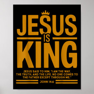 Peuterjongen Jesus is koning Camo Christelijk Gods Poster