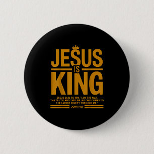Peuterjongen Jesus is koning Camo Christelijk Gods Ronde Button 5,7 Cm