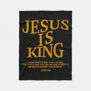 Peuterjongen Jezus is Koning Witte Christelijke Go Fleece Deken