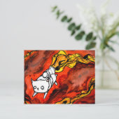 peuterkat met straalpap briefkaart (Staand voorkant)