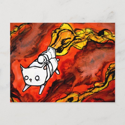 peuterkat met straalpap briefkaart (Voorkant)