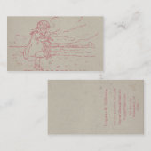  peutermeisje met baby pop visitekaartje (Voorkant / Achterkant)