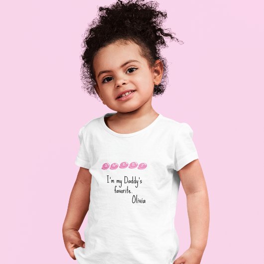 Peuters 2T - 5/6T Basic T-shirt roze Snoep lettert